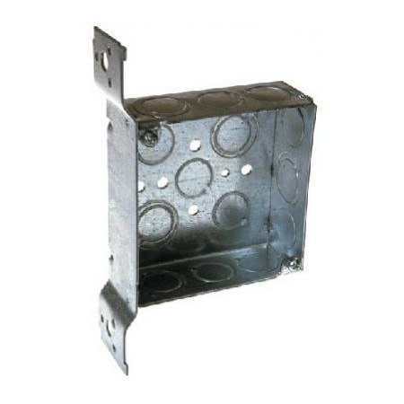 Raco Electrical Box, 21 cu in, Square Box Type, 2 Gangs, Steel, Square Shape 8196
